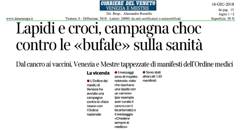 Speciale Rassegna Stampa Campagna Fake News Omceo Venezia