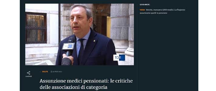 Carenza Medici E Assunzione Di Pensionati, Leoni Al TgR Veneto | OMCeO ...